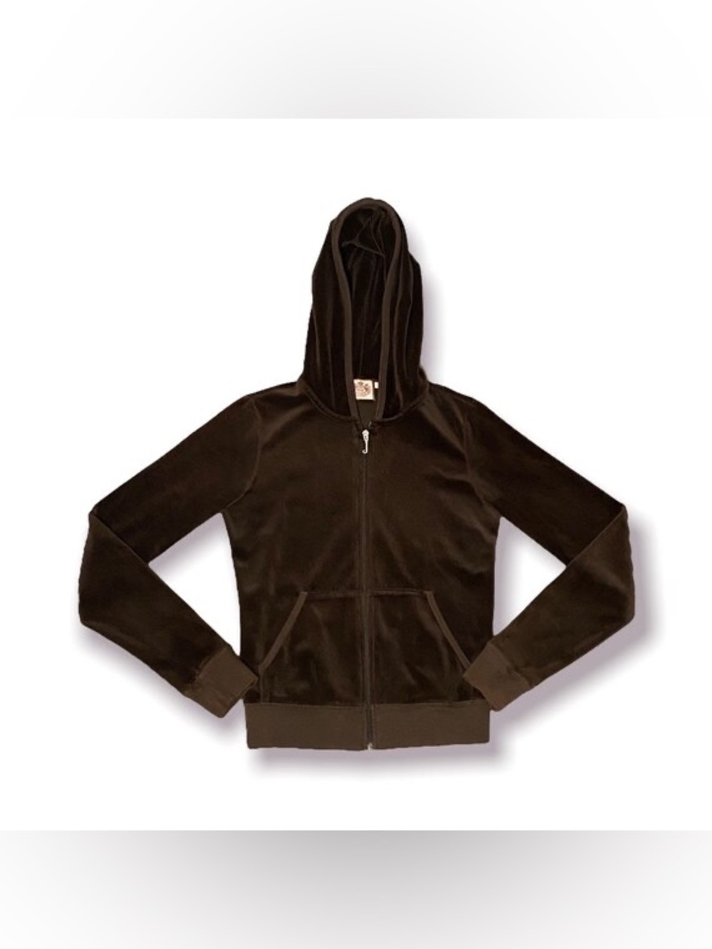 Vintage Juicy Couture Brown Velour Zip Up Hoodie “Her Majesty Juicy Couture” Y2K